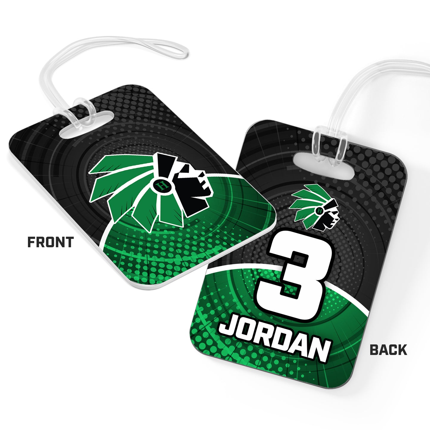 CUSTOM - Hard Acrylic Bag Tag - Hopatcong Warriors