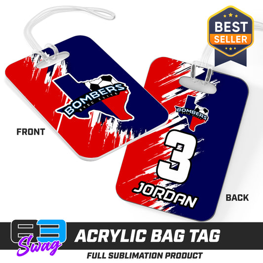 Hard Acrylic Bag Tag - BYSC Bombers Soccer