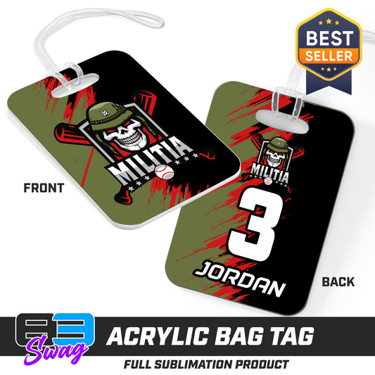 Hard Acrylic Bag Tag - Militia Baseball