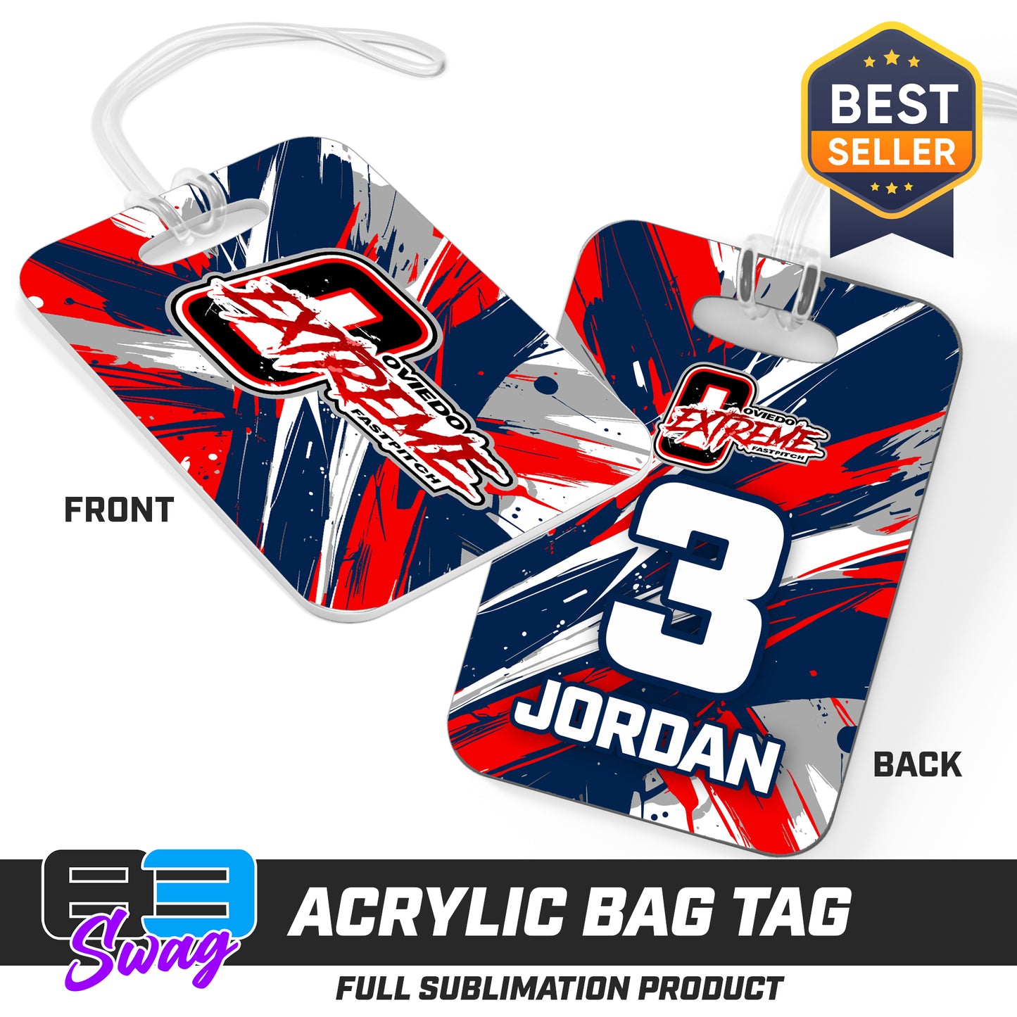 Hard Acrylic Bag Tag - Oviedo Extreme Softball