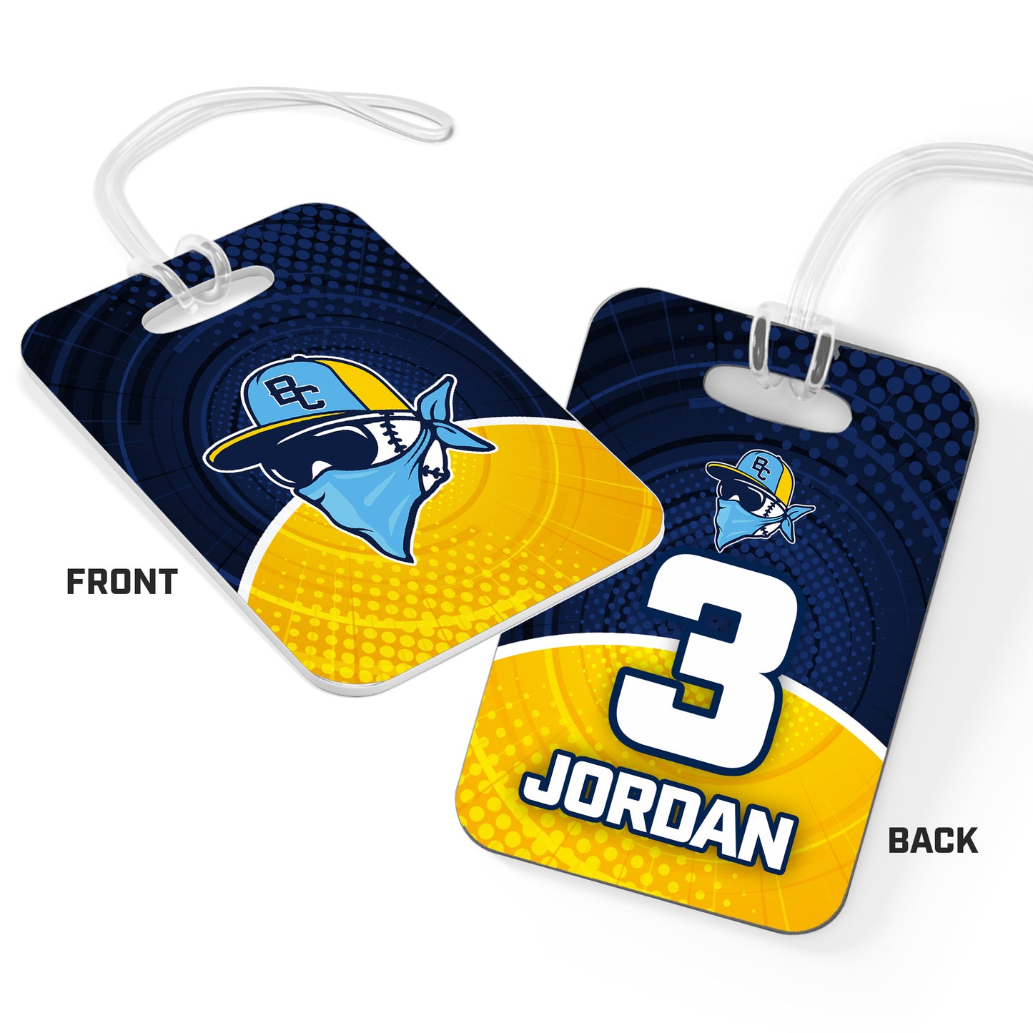 CUSTOM - Hard Acrylic Bag Tag - Bold City Bandits Baseball