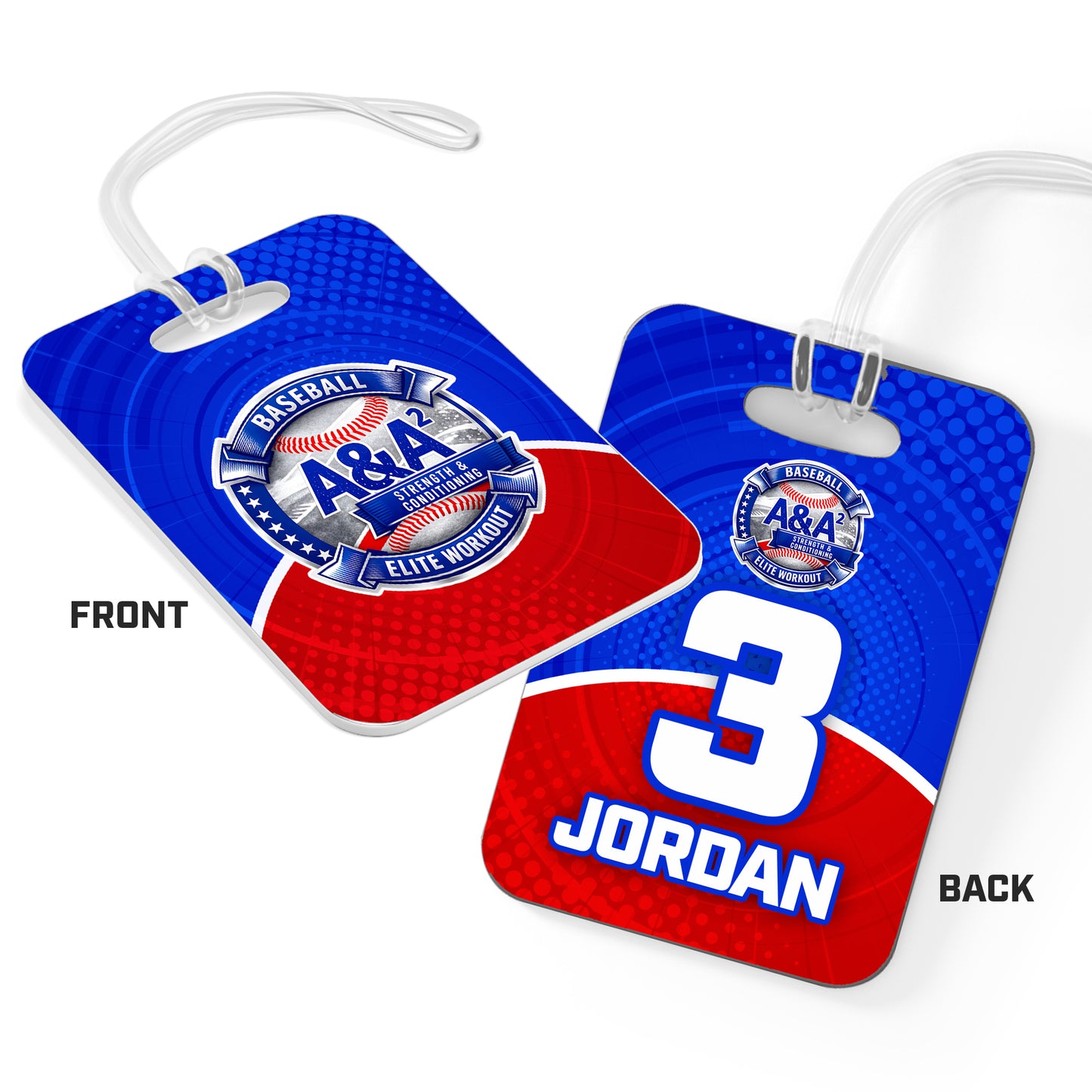 CUSTOM - Hard Acrylic Bag Tag - A&A Baseball Elite