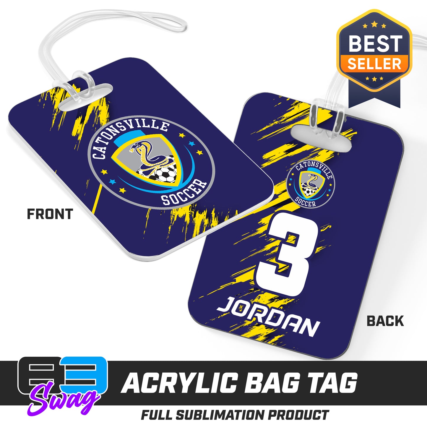 Hard Acrylic Bag Tag - Catonsville Cobras Soccer