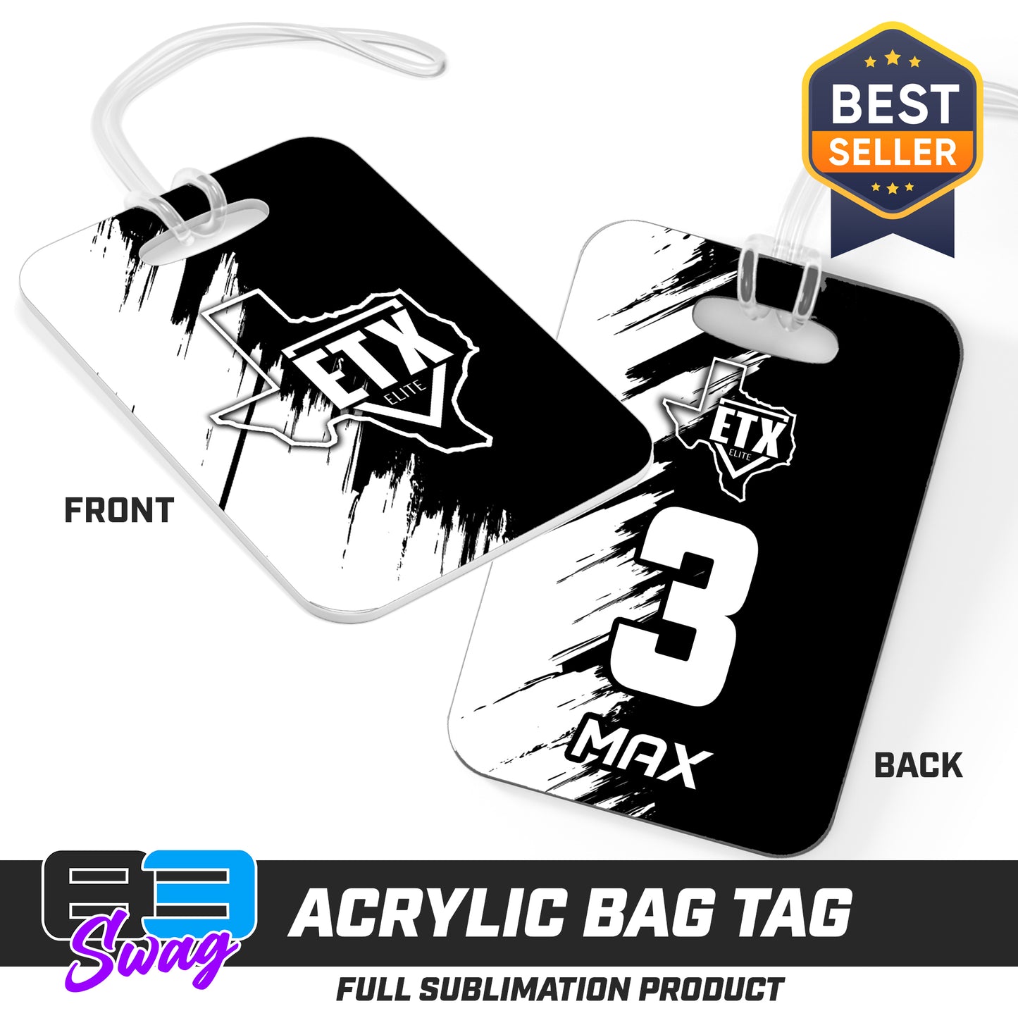 Hard Acrylic Bag Tag - ETX Elite Softball