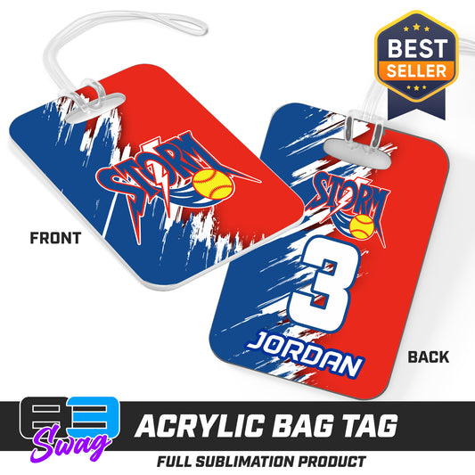 Hard Acrylic Bag Tag - Sun City Storm Softball