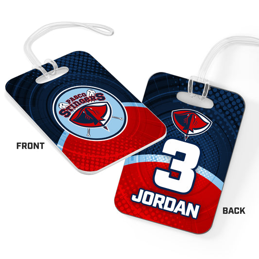 CUSTOM - Hard Acrylic Bag Tag - Pasco Stingers Baseball