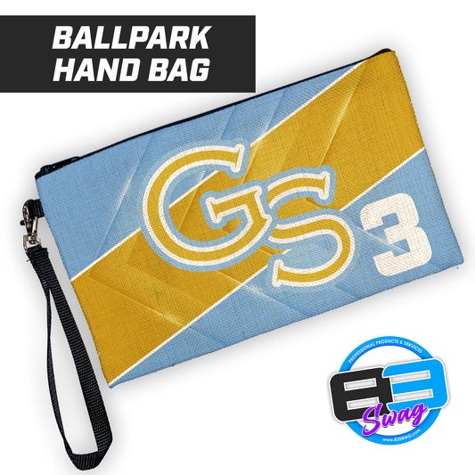 Golden Spikes Baseball - 9"x5" Zipper Bag with Wrist Strap