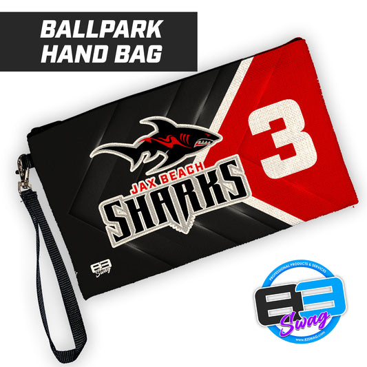 Jax Beach Sharks Football - 9"x5" Zipper Bag with Wrist Strap