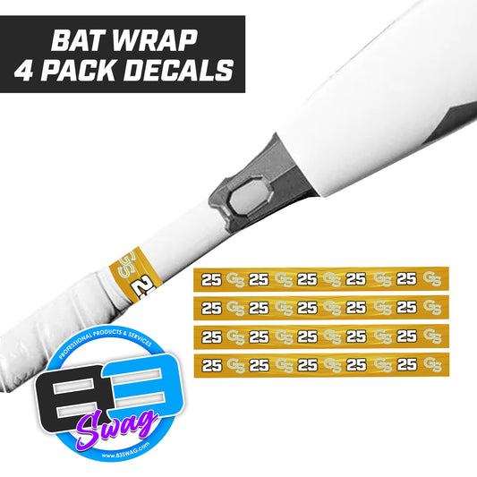 Golden Spikes Baseball - Bat Decal Wraps (4 Pack)