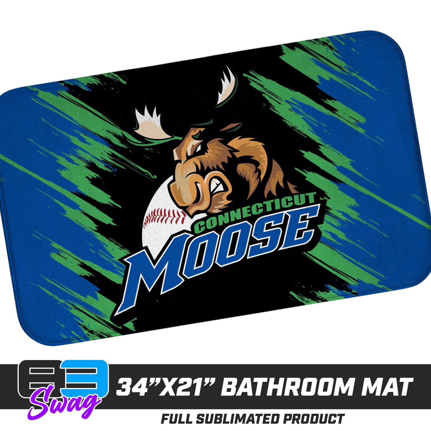 21"x34" Microfiber Bath Mat - Connecticut Moose Baseball