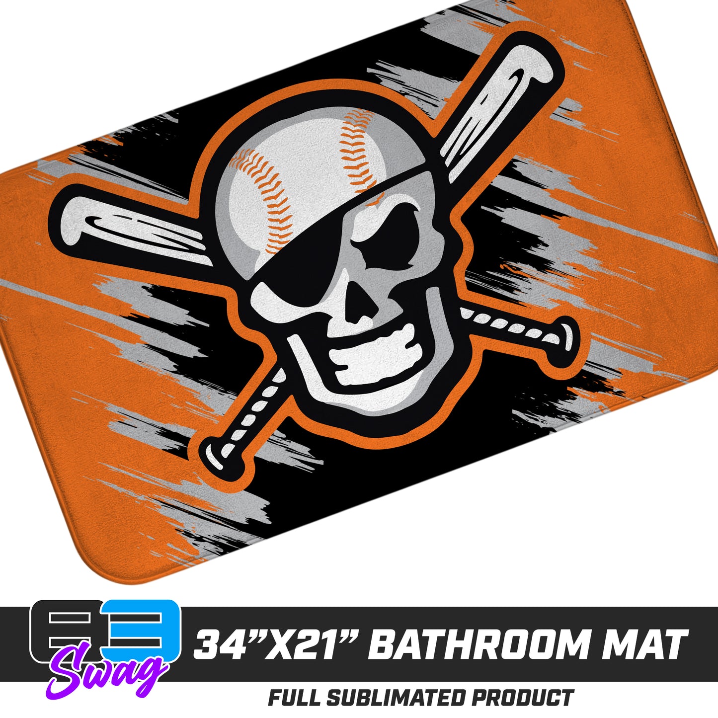 21"x34" Microfiber Bath Mat - Hoover Hooligans Baseball