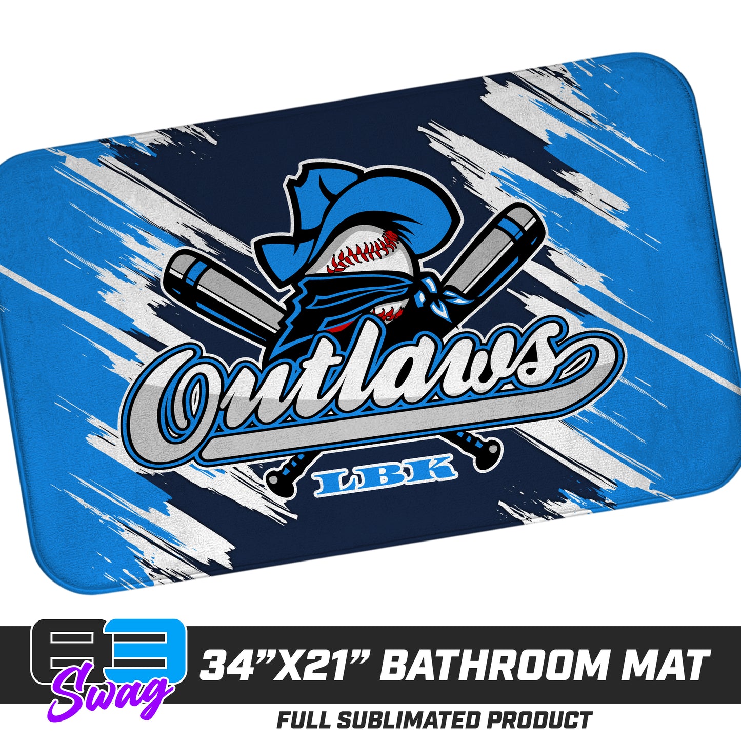 21"x34" Microfiber Bath Mat - Outlaws Baseball