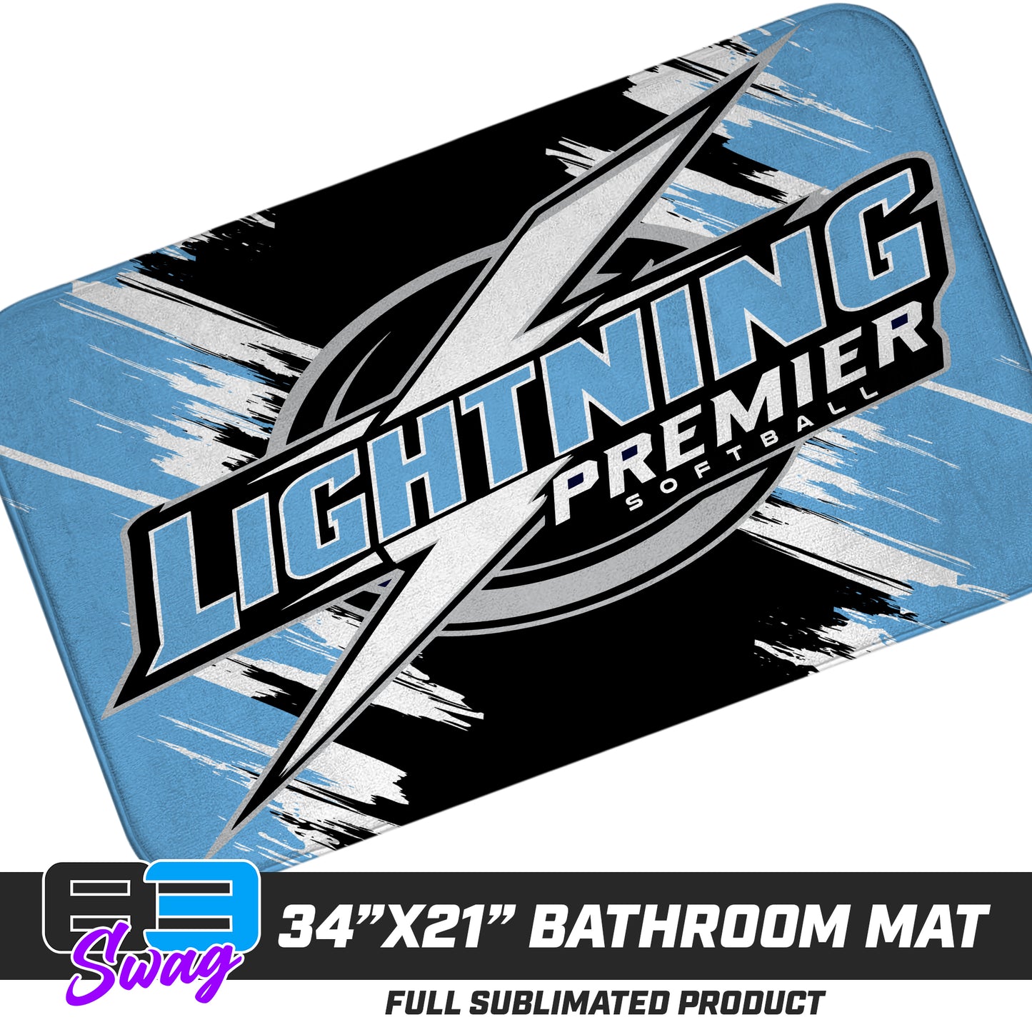 21"x34" Microfiber Bath Mat - Lightning Premier Softball