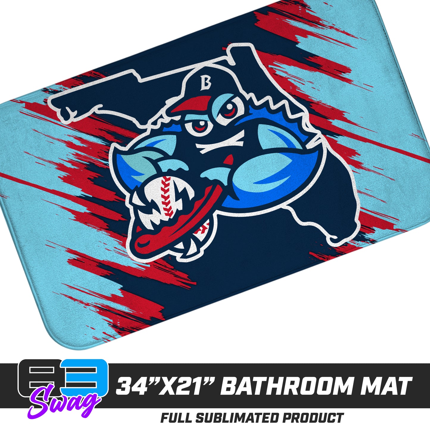 21"x34" Microfiber Bath Mat - FCA Blueclaws Baseball