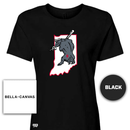 Bella + Canvas B6400 Women's Relaxed Jersey Short-Sleeve T-Shirt - Indiana Bulls Baseball