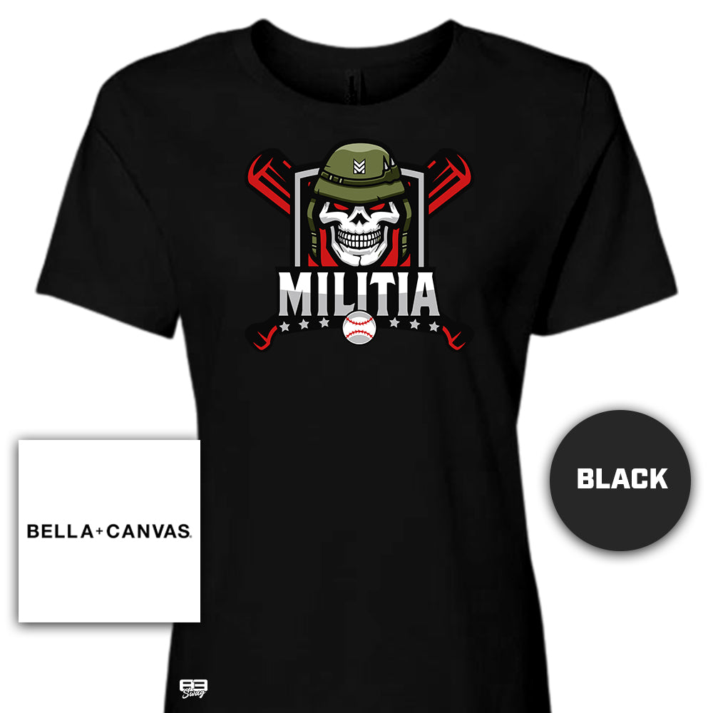 Bella + Canvas B6400 Women's Relaxed Jersey Short-Sleeve T-Shirt - Militia Baseball