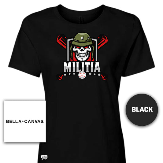 Bella + Canvas B6400 Women's Relaxed Jersey Short-Sleeve T-Shirt - Militia Baseball