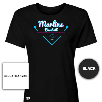 Bella + Canvas B6400 Women's Relaxed Jersey Short-Sleeve T-Shirt - Marlins Scout Baseball Team