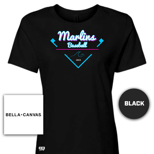 Bella + Canvas B6400 Women's Relaxed Jersey Short-Sleeve T-Shirt - Marlins Scout Baseball Team