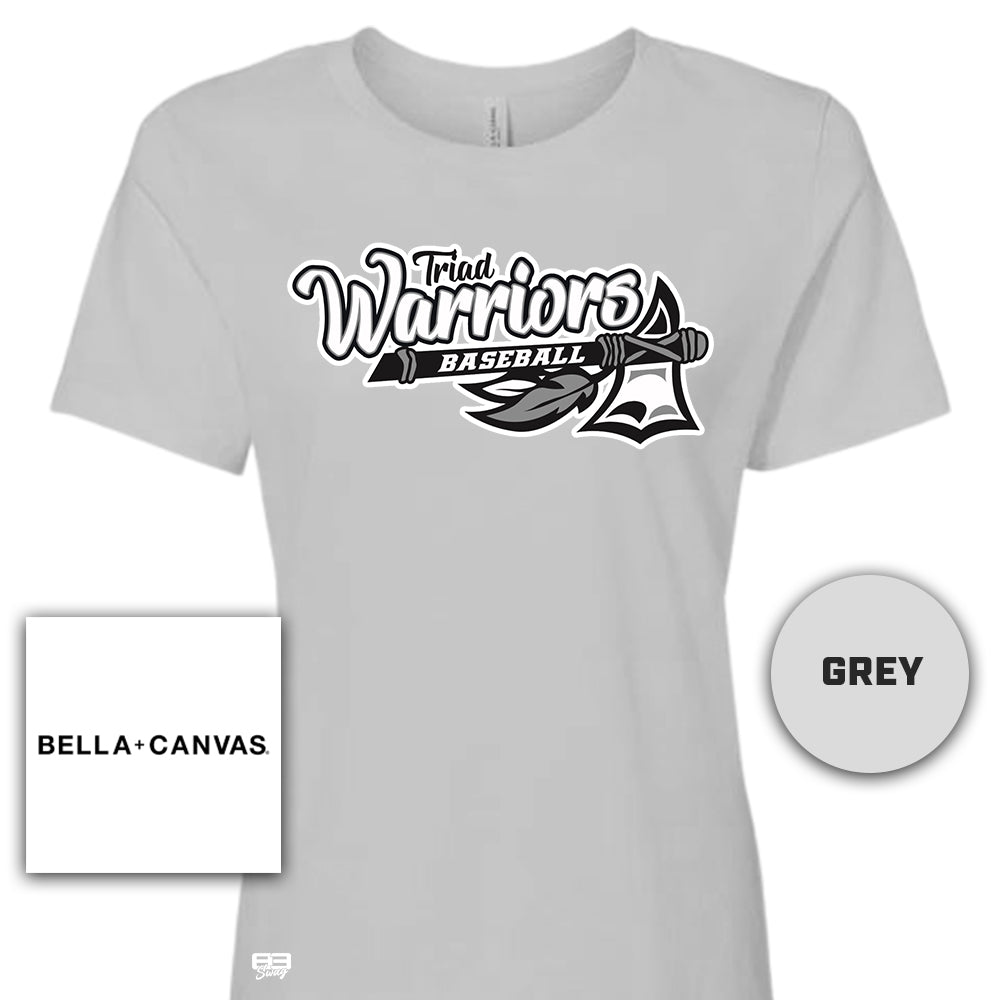 Bella + Canvas B6400 Women's Relaxed Jersey Short-Sleeve T-Shirt - Triad Warriors Baseball