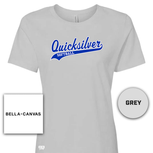 Bella + Canvas B6400 Women's Relaxed Jersey Short-Sleeve T-Shirt - Quicksilver Softball