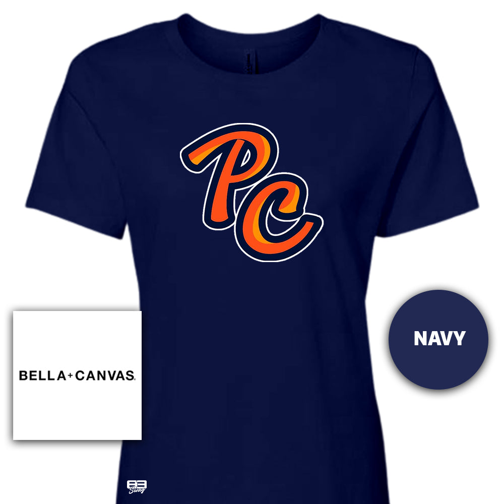 Bella + Canvas B6400 Women's Relaxed Jersey Short-Sleeve T-Shirt - Peach Clobbers Baseball V2