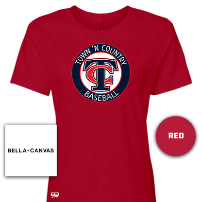 Bella + Canvas B6400 Women's Relaxed Jersey Short-Sleeve T-Shirt - Town N Country Baseball V2