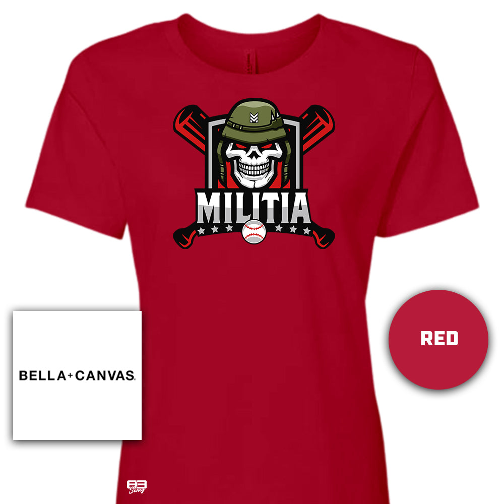 Bella + Canvas B6400 Women's Relaxed Jersey Short-Sleeve T-Shirt - Militia Baseball