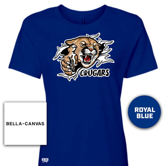 Bella + Canvas B6400 Women's Relaxed Jersey Short-Sleeve T-Shirt - North Caroline Cougars Football