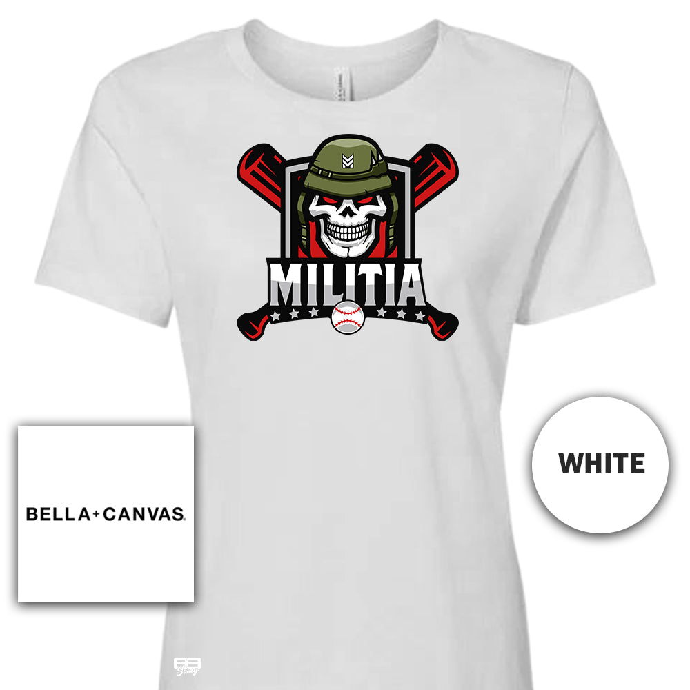 Bella + Canvas B6400 Women's Relaxed Jersey Short-Sleeve T-Shirt - Militia Baseball