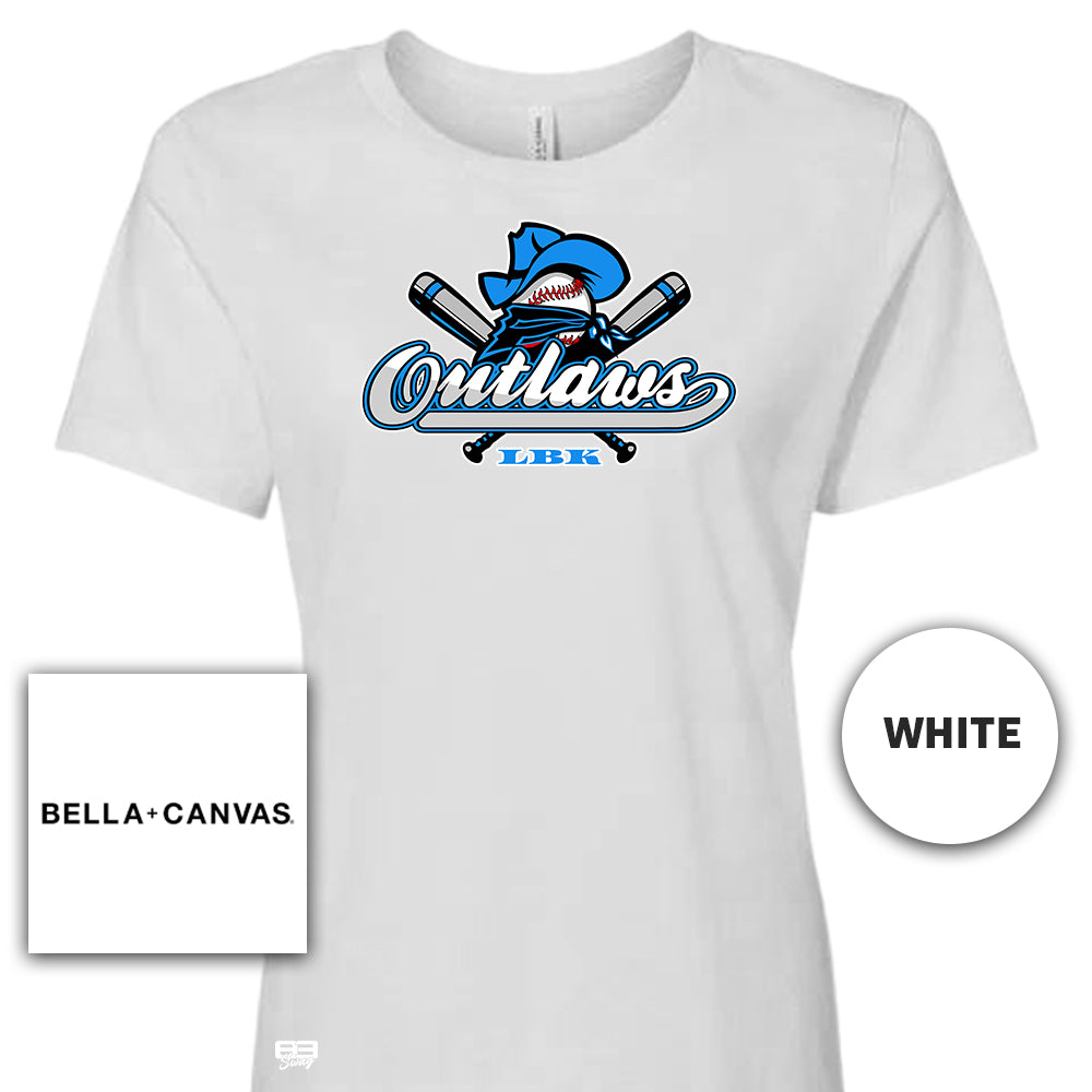 Bella + Canvas B6400 Women's Relaxed Jersey Short-Sleeve T-Shirt - Outlaws Baseball