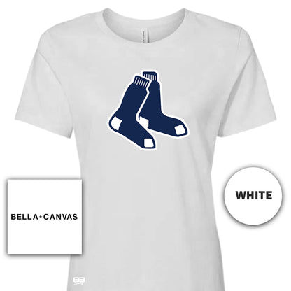 Bella + Canvas B6400 Women's Relaxed Jersey Short-Sleeve T-Shirt - Blue Sox