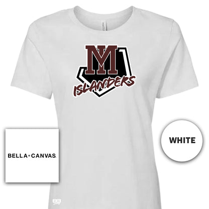 Bella + Canvas B6400 Women's Relaxed Jersey Short-Sleeve T-Shirt - Mercer Islanders Baseball