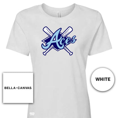 Bella + Canvas B6400 Women's Relaxed Jersey Short-Sleeve T-Shirt - Aces Baseball