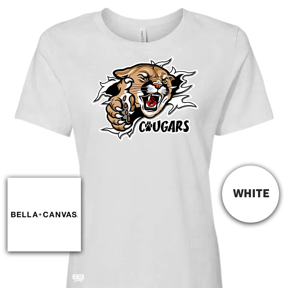 Bella + Canvas B6400 Women's Relaxed Jersey Short-Sleeve T-Shirt - North Caroline Cougars Football