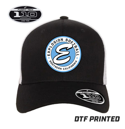 Flexfit 110M Adult 110reg Mesh Cap DTF PRINTED - Explosion Softball