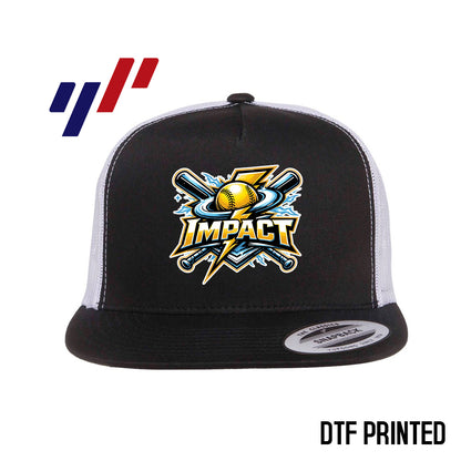 Yupoong 6006 Adult 5-Panel Classic Trucker Hat - DTF PRINTED - Impact Softball - Massachusetts