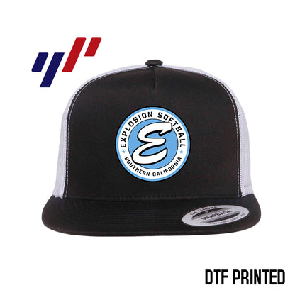 Yupoong 6006 Adult 5-Panel Classic Trucker Hat - DTF PRINTED - Explosion Softball