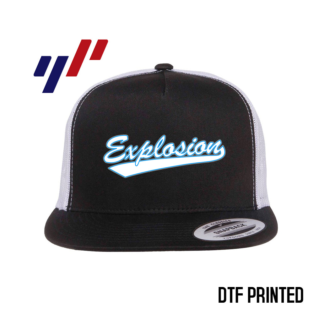Yupoong 6006 Adult 5-Panel Classic Trucker Hat - DTF PRINTED - Explosion Softball