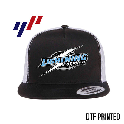 Yupoong 6006 Adult 5-Panel Classic Trucker Hat - DTF PRINTED - Lightning Premier Softball