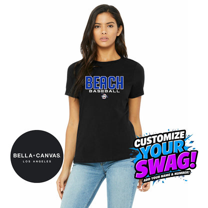 Bella + Canvas B6400 Women's Relaxed Jersey Short-Sleeve T-Shirt - Jax Beach Baseball