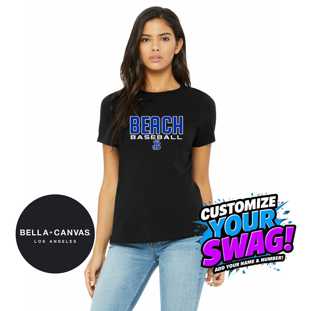 Bella + Canvas B6400 Women's Relaxed Jersey Short-Sleeve T-Shirt - Jax Beach Baseball