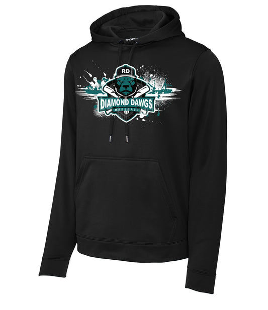 GLITCH - Sport-Tek Sport-Wick Fleece Hooded Pullover F244 - Diamond Dawgs Baseball
