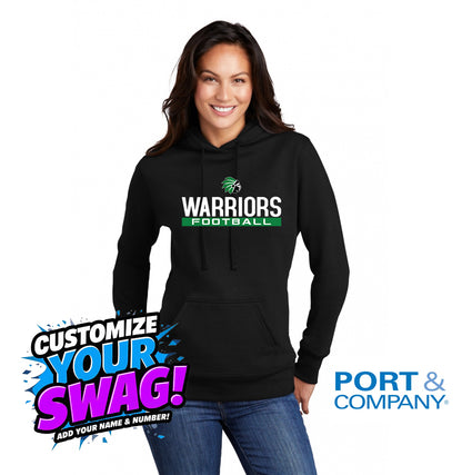 Port & Company Women's Core Fleece Pullover Hooded Sweatshirt LPC78H - Hopatcong Warriors Football