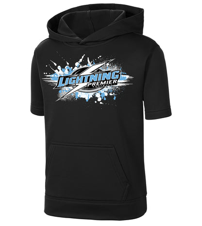 GLITCH - Sport-Tek Youth Sport-Wick Fleece Short Sleeve Hooded Pullover YST251 - Lightning Premier Softball