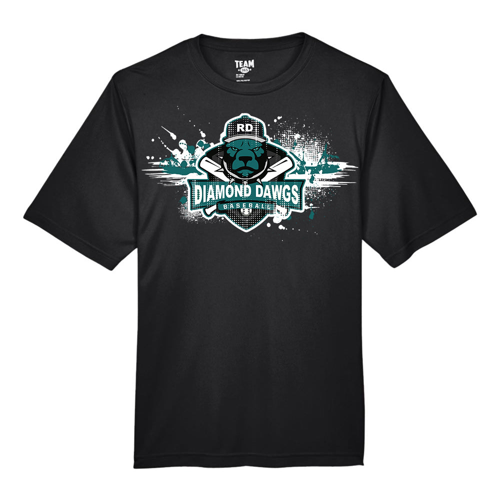 GLITCH - Team 365 Youth & Men's Zone Performance T-Shirt - Diamond Dawgs Baseball