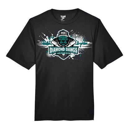 GLITCH - Team 365 Youth & Men's Zone Performance T-Shirt - Diamond Dawgs Baseball