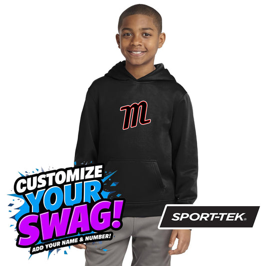 Sport-Tek Youth Sport-Wick Fleece Hooded Pullover YST244 - SYA Mets "M" Logo