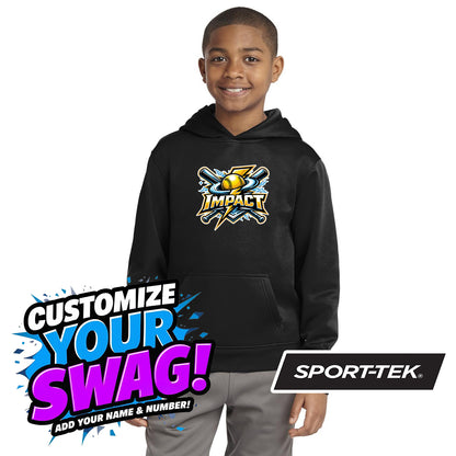 Sport-Tek Youth Sport-Wick Fleece Hooded Pullover YST244 - Impact Softball - Massachusetts