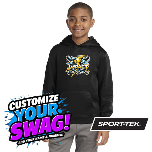 Sport-Tek Youth Sport-Wick Fleece Hooded Pullover YST244 - Impact Softball - Massachusetts